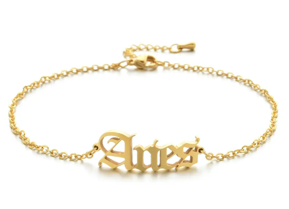 Stainless Steel Zodiac Sign Anklets for women.