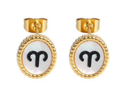 Zodiac Sign Stud Earrings