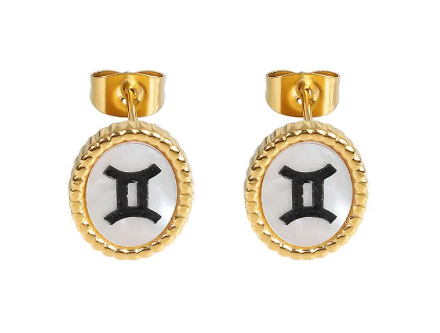 Zodiac Sign Stud Earrings