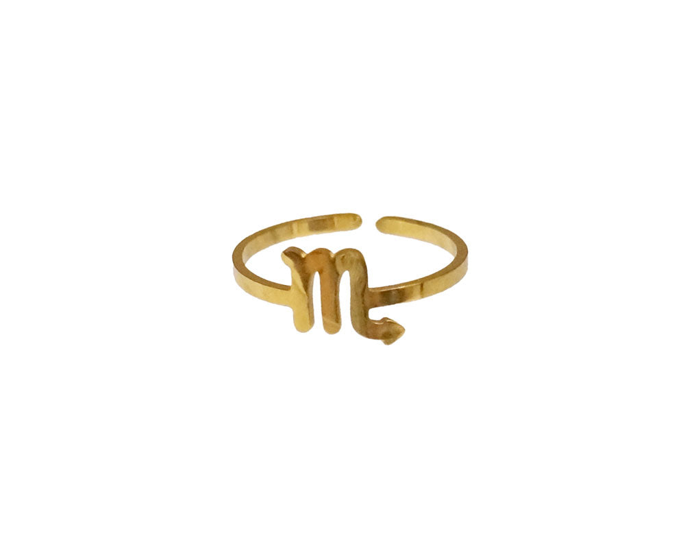 Zodiac Sign Open Ring