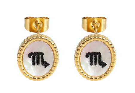 Zodiac Sign Stud Earrings