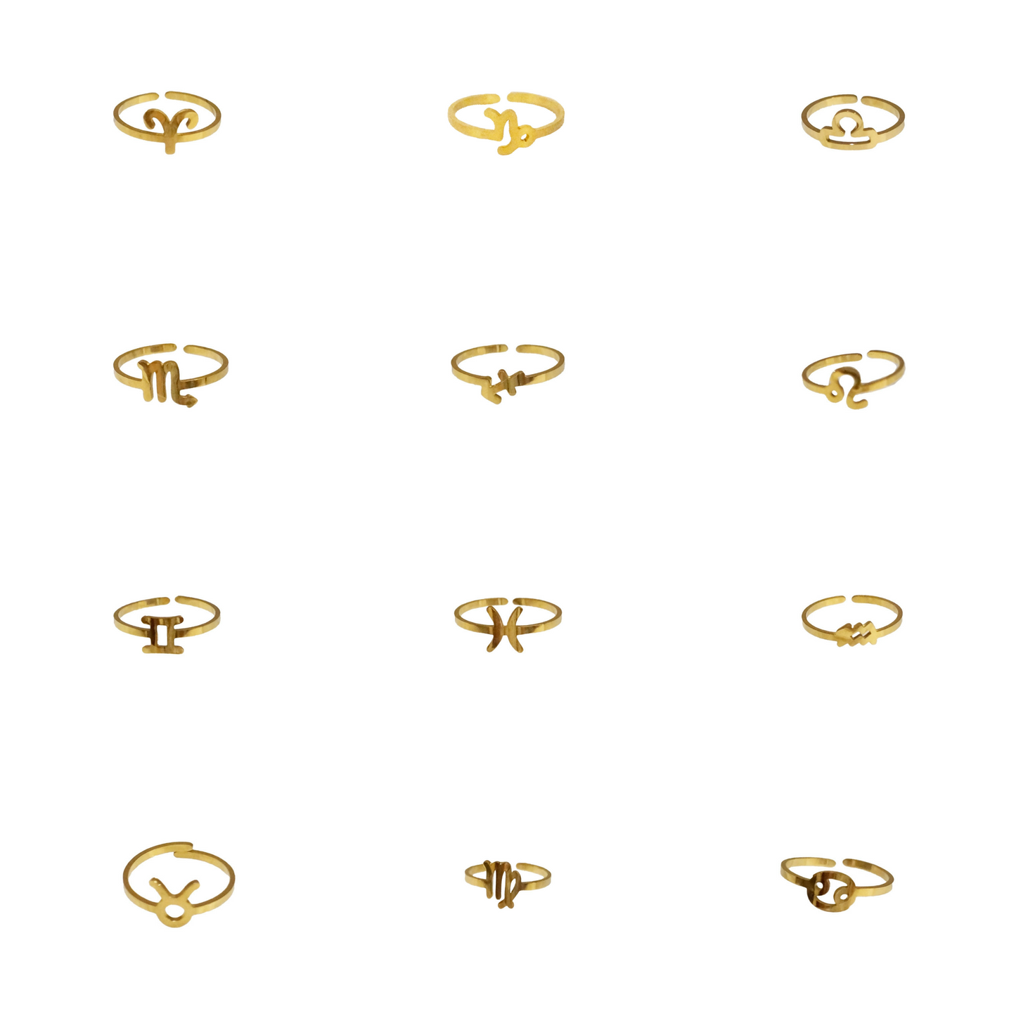 Zodiac Sign Open Ring